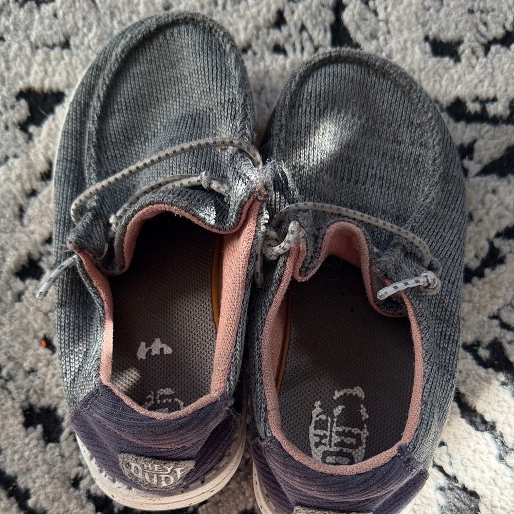 Hey Dude Kids Moccasins in Gray and Pink